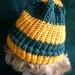 Adult Green and Gold striped knitted hat
