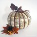 Poe Pumpkin Harvest 122, decoupage pumpkin, Halloween, Fall decor, The Raven, ooak, rust and cream