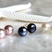 8mm Round Pearl and 14kt Yellow Gold Fill or Sterling Silver Post Earrings - Ready to Ship