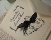 Thank You To My Maid of Honor on My Wedding Day Card  Black and Ivory Card  ECS