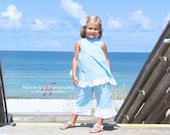 Seersucker ruffle capris, size 6mos.-4T (8 great colors to choose from)