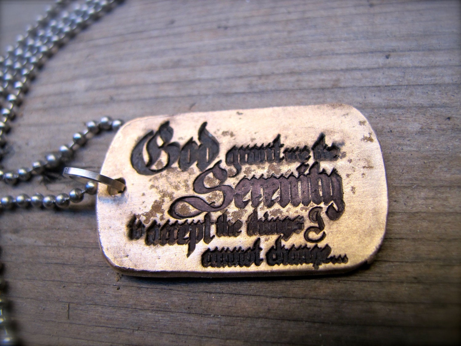 Serenity Prayer Bronze Dog Tag