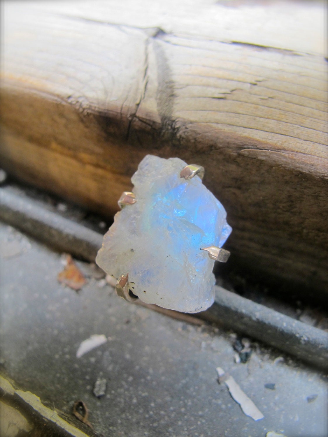 Raw Earth Moonstone Ring (size 6)