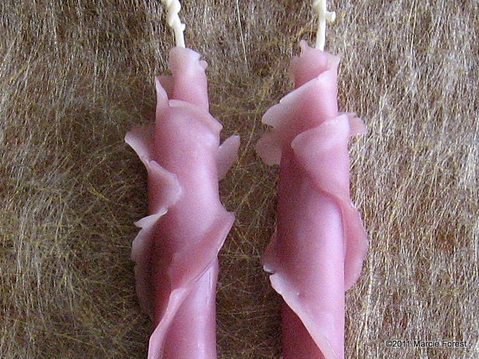 Unique Rose Tapers, Pale Purple - Engagement Gift, Wedding, Birthday, Home Decor - Beeswax, Roses - Eco Luxury Candles by Marcie Forest