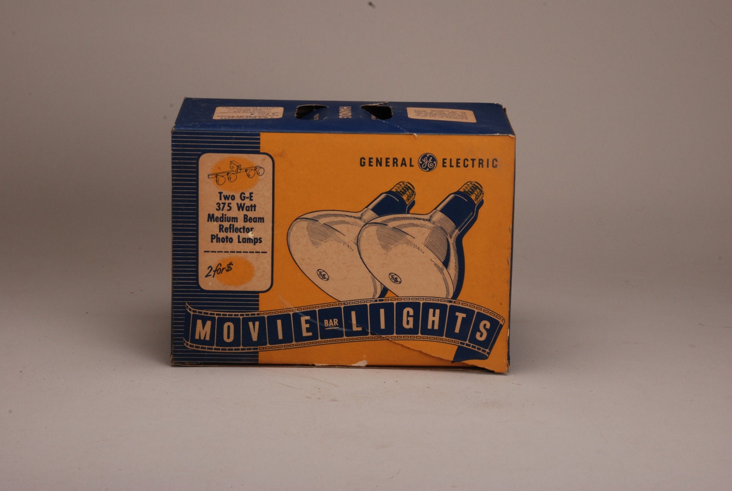 Vintage Midcentury Movie 375w Light Bulbs in original box
