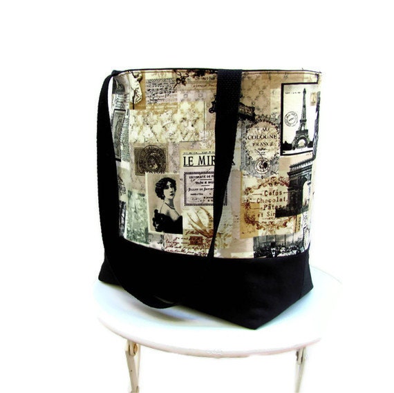 Travel tote bag Paris France Eiffel Tower by Patchtique