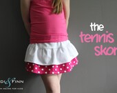 NEW Tennis skort pattern and tutorial PDF 6y-12y easy sew skirt shorts uniform