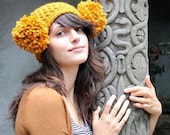 Gypsy Gold Double Giant Pom Pom Hat