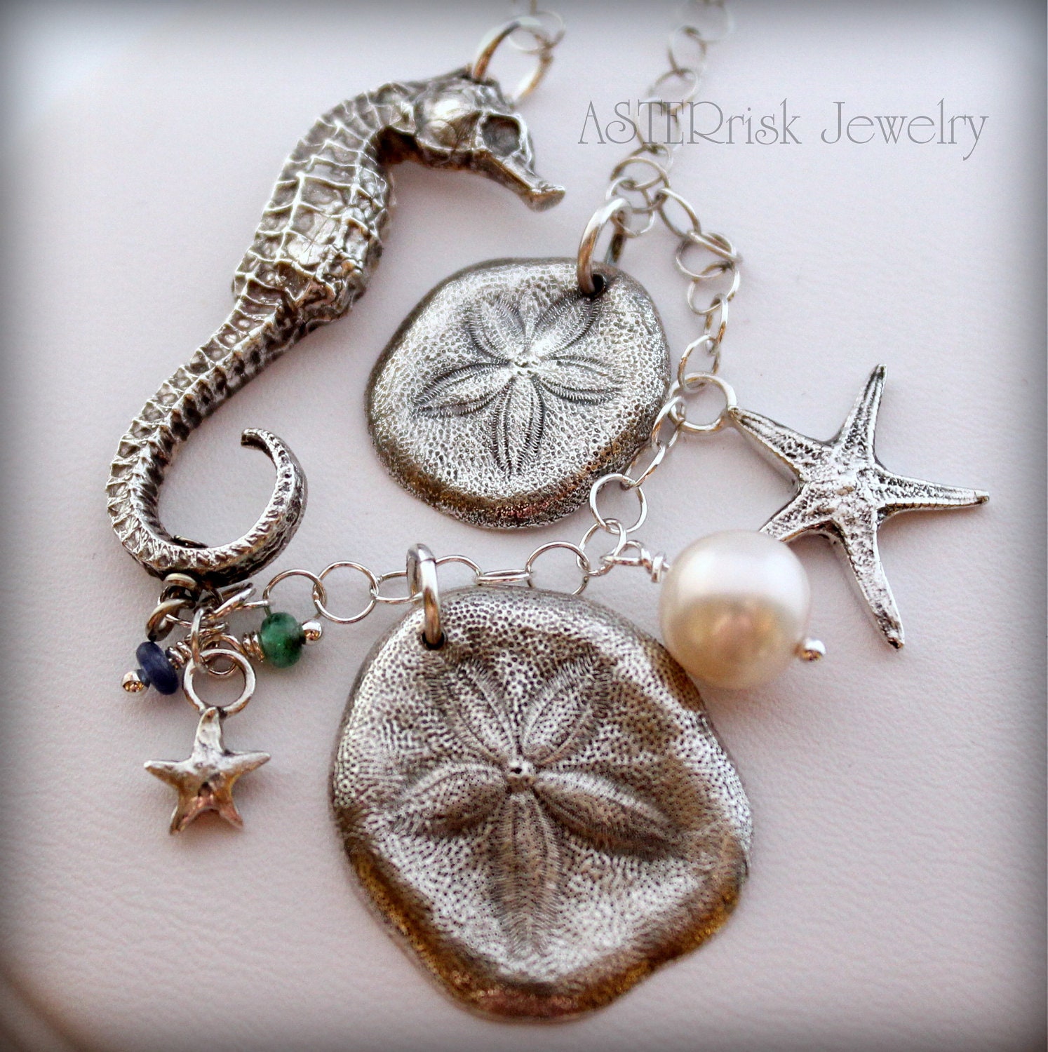 Necklace - Silver Seashore Beach Seahorse Sand Dollar