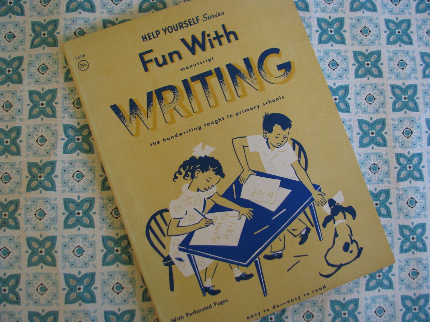FUN Vintage 1960 school workbook Writing
