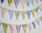 Small Triangle Bunting Banner, Nursery Bunting, Vintage Yellow, Party Decorations, Knotted Nest on Etsy