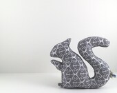 Squirrel Softie Stuffed Animal Plush Squirrel Baby Toy Grey White