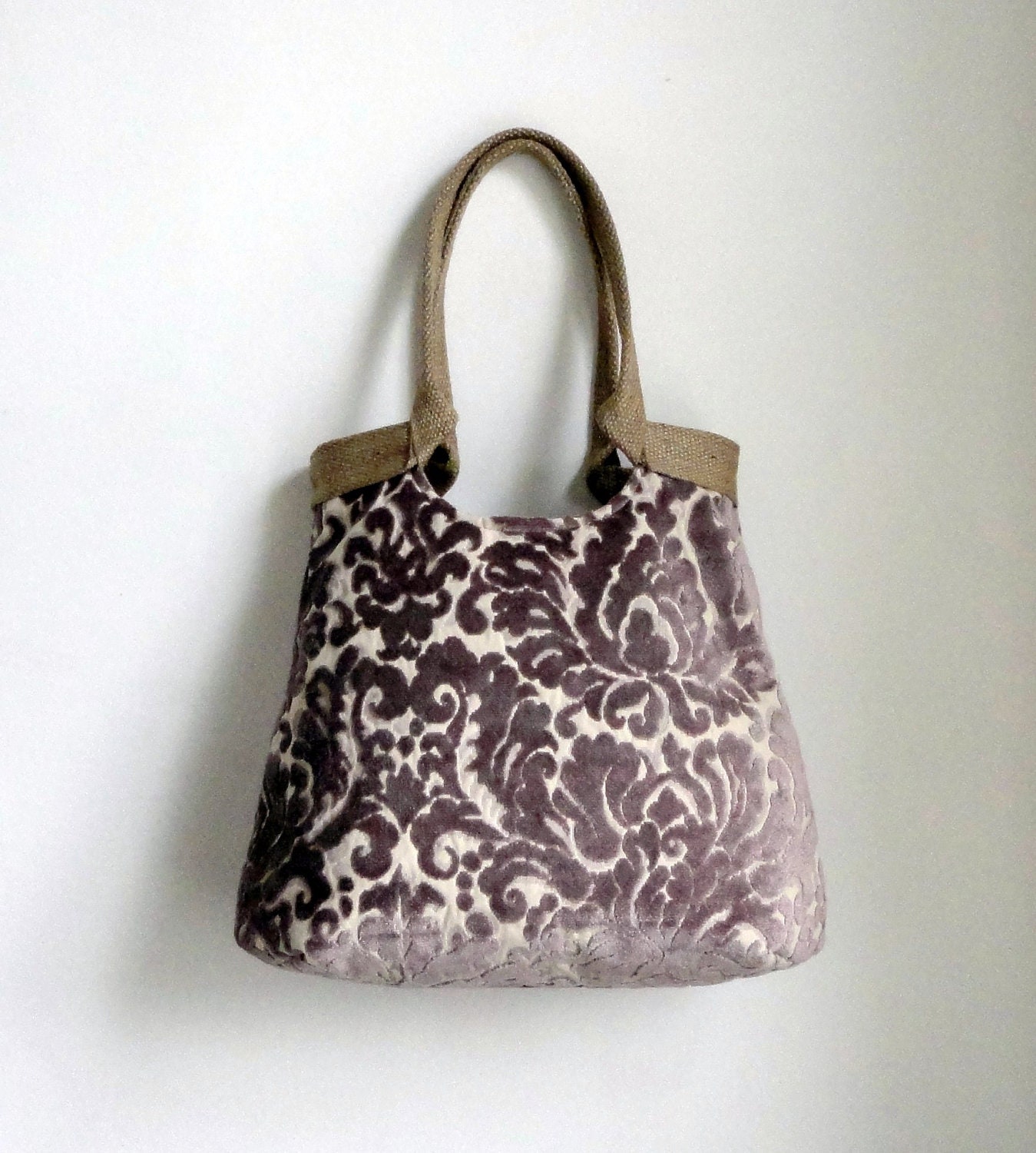 Tapestry hanbag / purse / shoulderbag // with burlap
