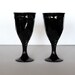 Gorgeous Black Milk Glass Goblets Set of Two by Uptown Vintage