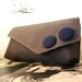 SALE Navy and Charcoal Large Clutch