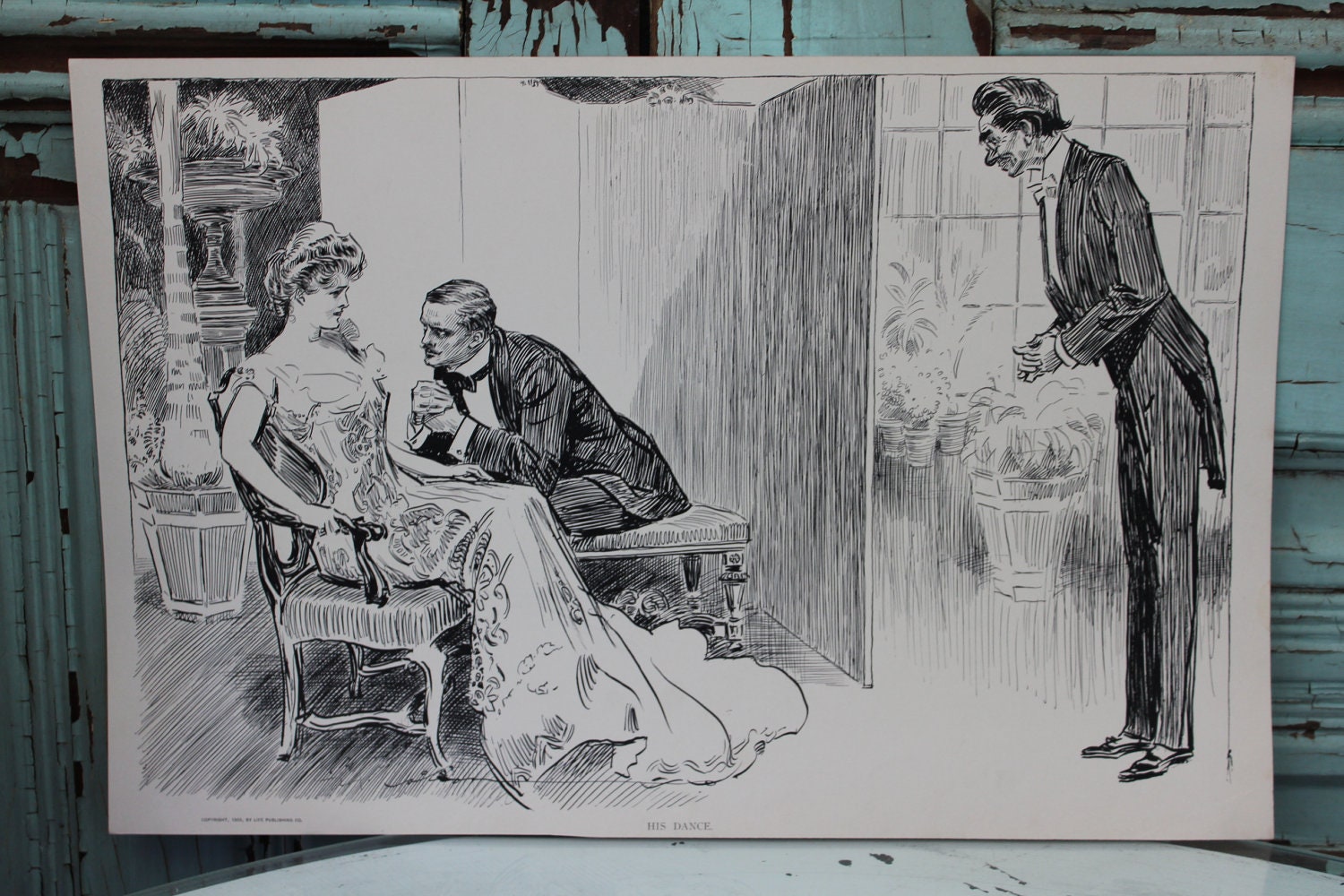 Antique Gibson Girl Print - The Weaker Sex - Charles Dana Gibson - Circa 1903