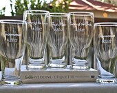Personalized Groomsmen Gifts, Etched Glass, Pilsner Glasses for the Groom Best Man & Ushers. Wedding Party Toasting Glasses, Men
