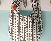 Baby Bib - Unisex - gray with orange button - velcro closure