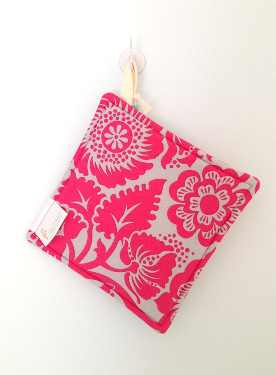Pot Holder - Gold and Pink Floral Geometric