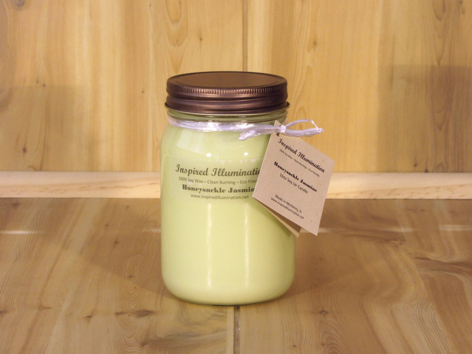 Honeysuckle Jasmine Scented 16oz Soy Canning Jar