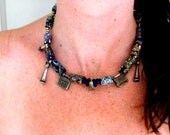 African Trading Beads Millefiori Glass Beads and Brass Beads Choker Necklace