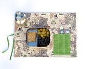 Viking Map Organic Placemat - Boy Travel Placemat with Cutlery Pocket - Eco friendly  Cotton place mat for Lunhbox, Child gift under 25