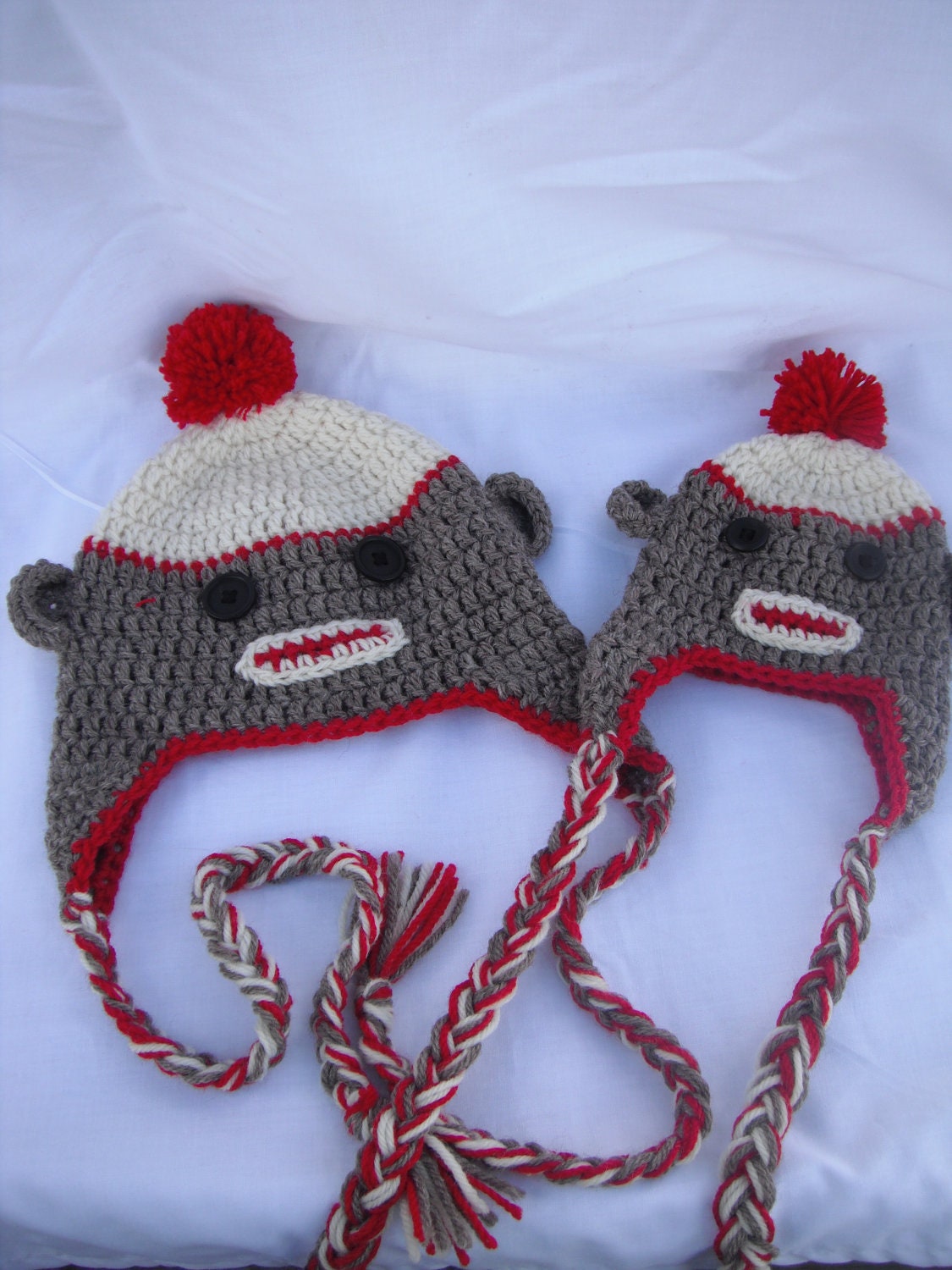 Sock Monkey Beanie With Earflap Childerns -Adults