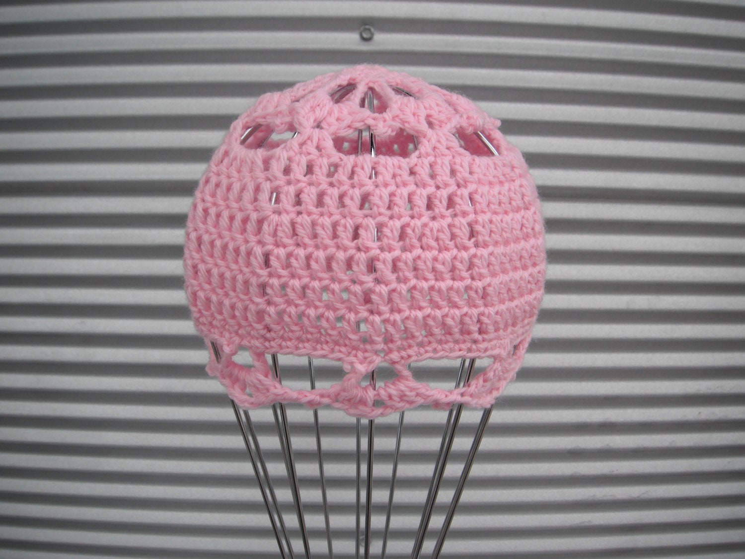Crochet Hat  Beanie Flower cut out