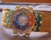 Cuff Bracelet - Glass Button Cuff Bracelet