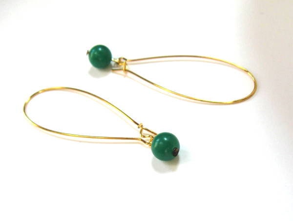 Jade Green Long Dangle Earrings