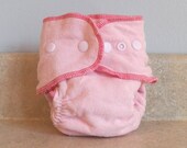 Fitted Medium Cloth Diaper- 10 to 20 lbs- Basic Pink- Made to Order