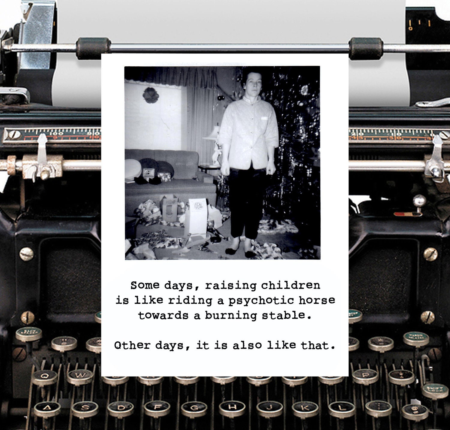 Psychotic hOrse.  Bipolar Betty parenting card with envelope...