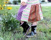 Rainy Day Patchwork Skirt-5t ready to ship