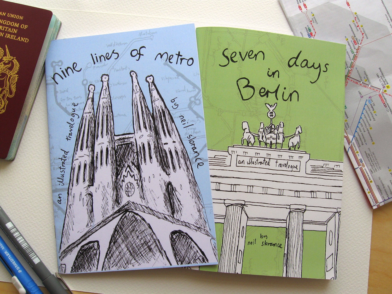 Nine Lines of Metro and Seven Days in Berlin Travelogue Set.