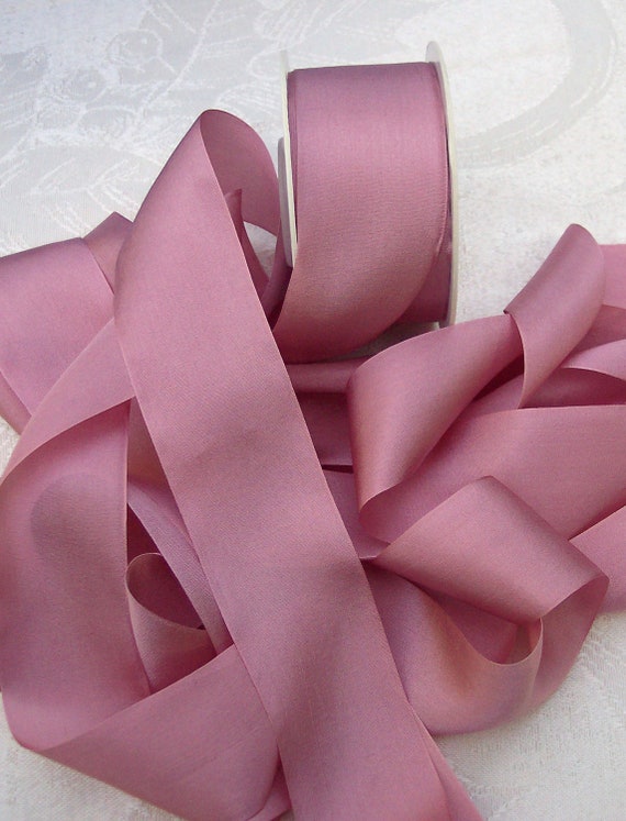 Pure Silk Ribbon Antique Rose Color 1 1/2 inch by silkribbons4you