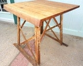 Industrial Table Side End Table Repurposed Salvage Urban Charm