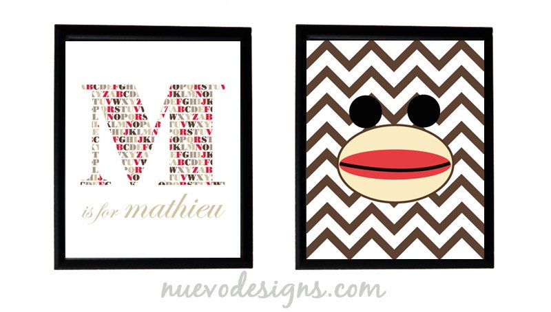Sock Monkey Personalized 8x10 prints