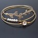 Romantic Wedding Bangle Bracelet Set, Pearl and Gold Bridal Jewelry, Gold Bridal Bracelet, Gold Wedding Bracelet, Gold Wedding Jewelry