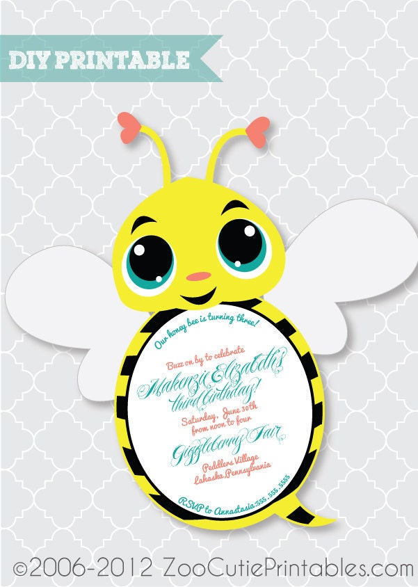 DIY Bee Invitations
