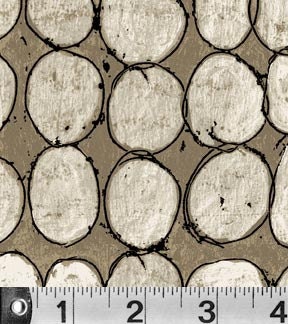 Rows of Circles in Brown from Scraffito - Half Yard