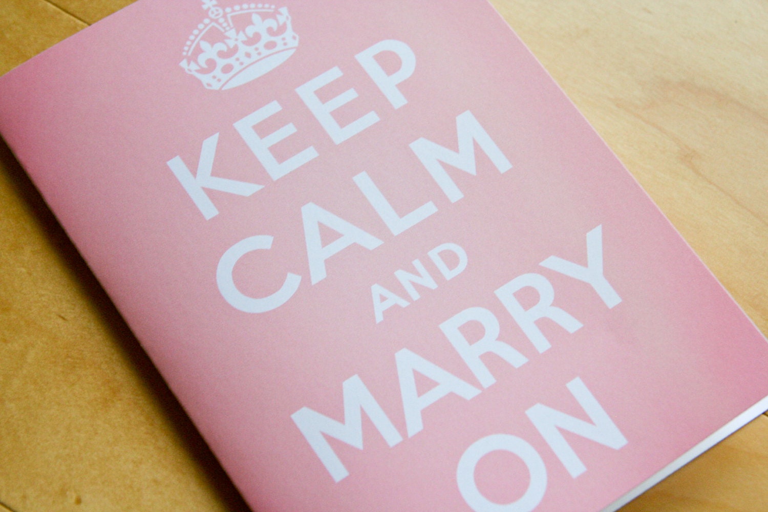 Wedding / Engagement / Bridal card - Keep Calm and Marry On - Custom color
