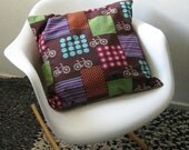 Brown bicycle cushion cover / pillow sham 50cm/19.5ins square