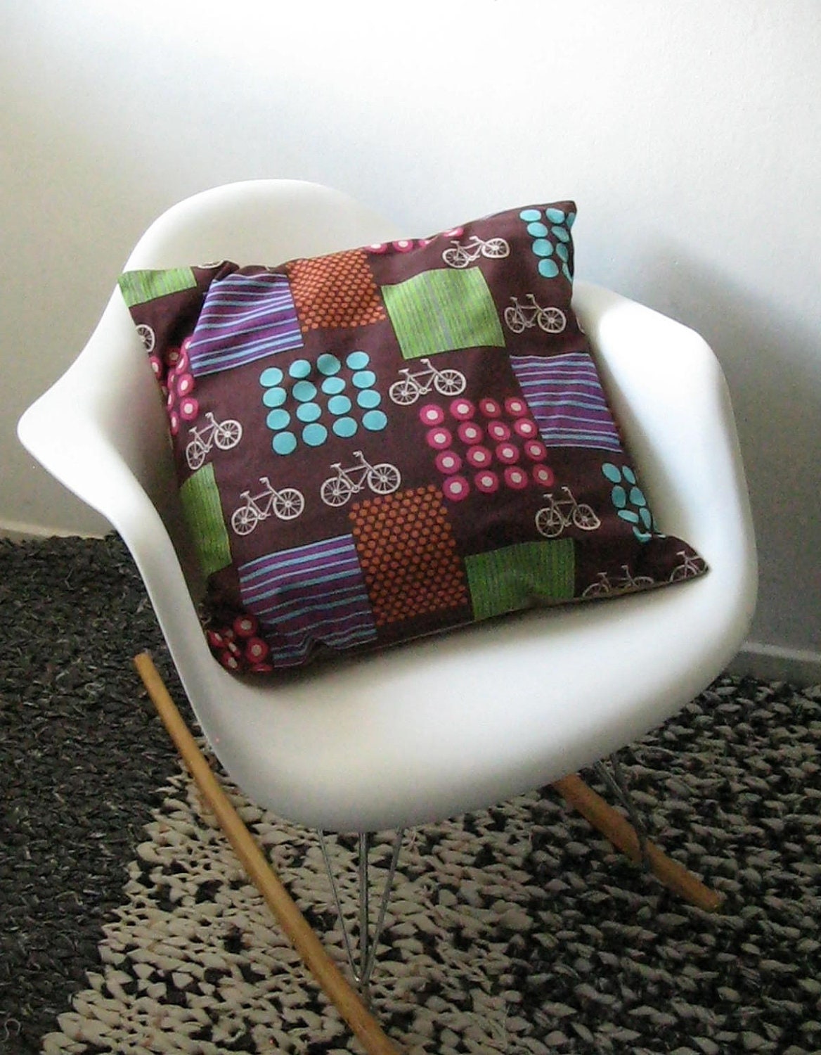 Brown bicycle cushion cover / pillow sham 50cm/19.5ins square
