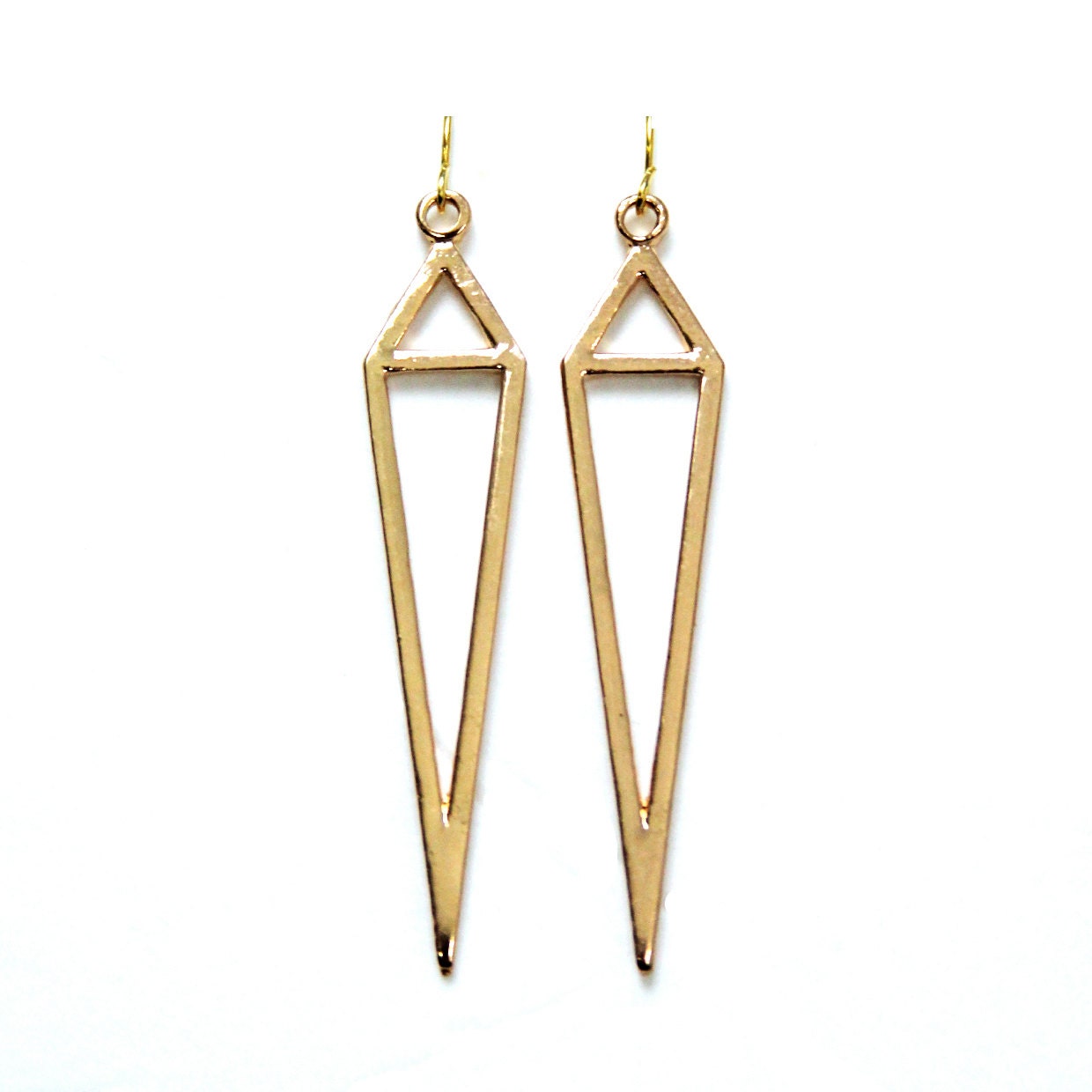 dagger triangle earrings