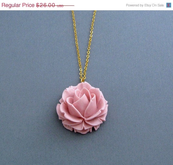 SALE African Violet Flower Necklace Rose Necklace Garden Jewelry Spring Wedding Purple Rose Cottage Chic Lavender Lilac Pastel - Cassandra