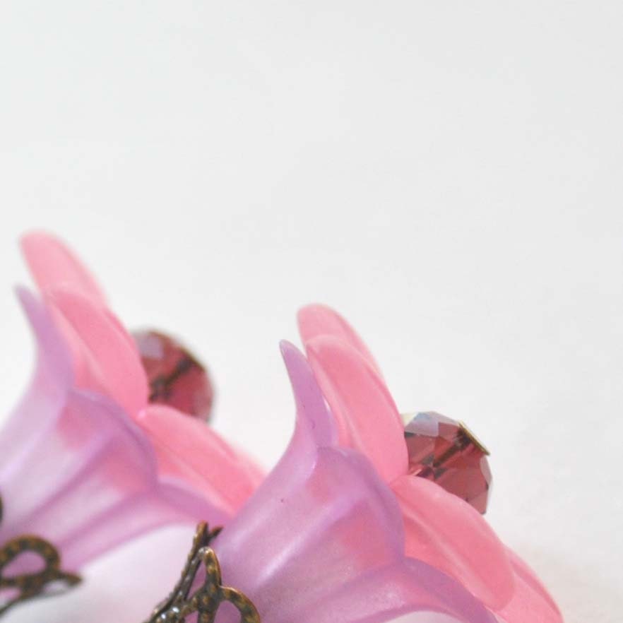 Pink Posies Flower Earrings