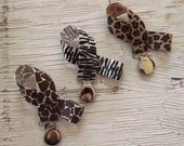 Pacifier Clips, Set of 3, Giraffe, Zebra, Leopard Print- Jungle Prints- Girls Pacifier Clip- Ready To Ship