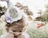 Butterfly Wishes. Custom Lavender and Lace Birthday Hat with Butterflies