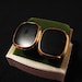 Vintage Napier Gold Tone and Black Enameled Square Clip Earrings