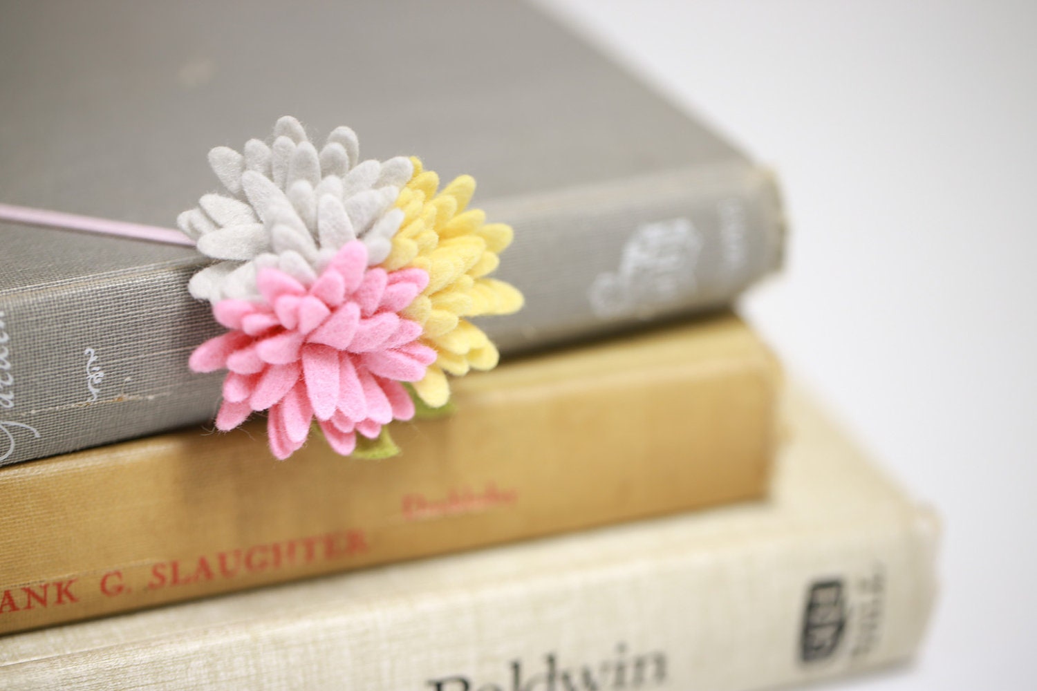 Mini Felt Flower Cluster Headband in Yellow, Pink and White